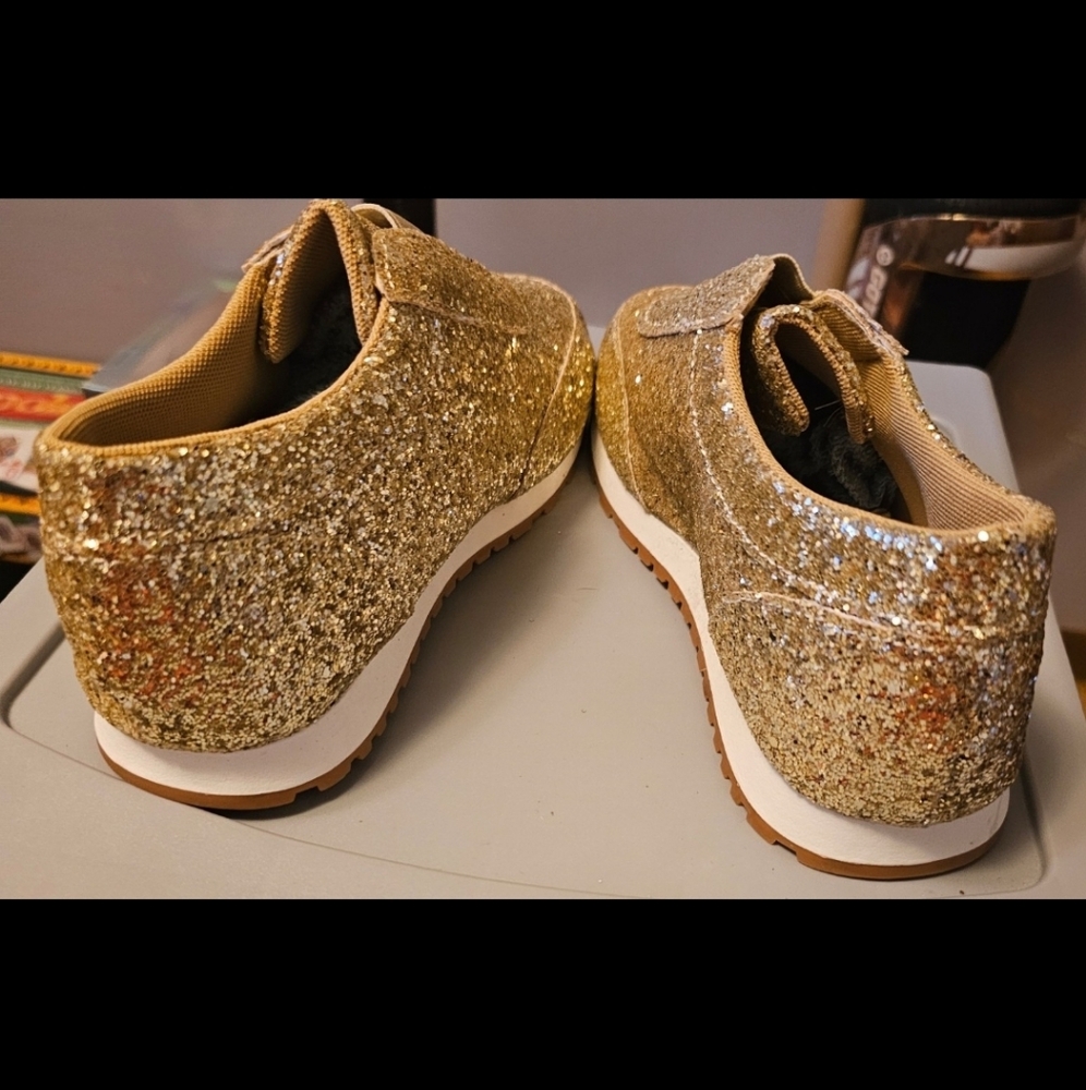 Sparkling Gold Sneakers - Picture 4 of 5